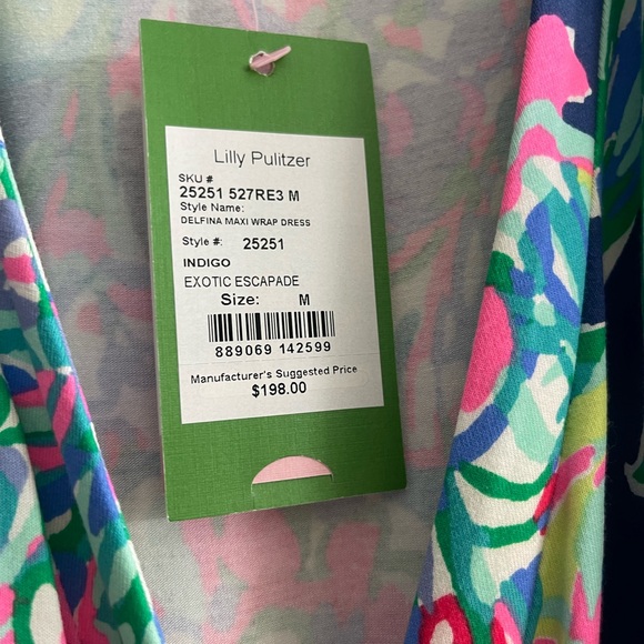 New with Tags Lilly Pulitzer Delphina Maxi Wrap Dress - Medium - Picture 4 of 4